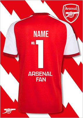 Photo of Arsenal Football Shirt Birthday Card