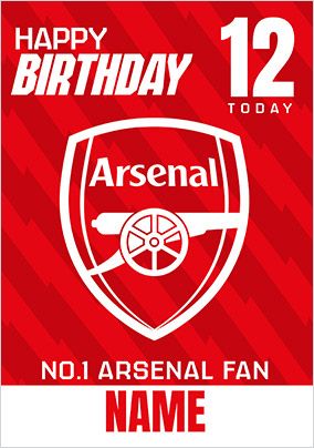 Photo of Arsenal No.1 Football Fan 12th Birthday Card