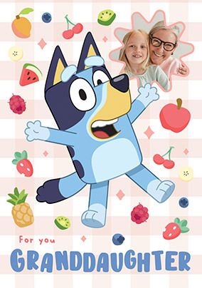 Photo of Bluey Granddaughter Birthday Photo Card
