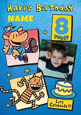 Photo of Dogman Hooray 8 Today Birthday Photo Card