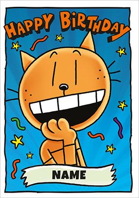 Photo of Dogman Petey The Cat Birthday Card