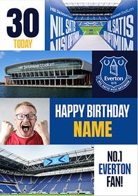 Tap to view Everton Football 30th Birthday Photo Card