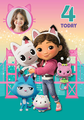 Gabby's Dollhouse 4 Today Birthday Photo Card