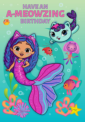 Gabby's Dollhouse A-Meowzing Birthday Card
