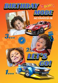 Tap to view Hot Wheels Birthday Mode Activated 3 Photo Card