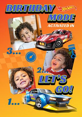 Photo of Hot Wheels Birthday Mode Activated 3 Photo Card