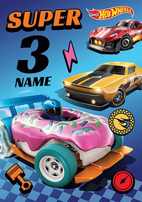 Photo of Hot Wheels Super 3 Birthday Card