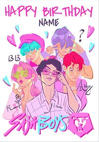 Tap to view Kpop Demon Hunters Saja Boys Sketched Birthday Card
