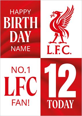 Photo of Liverpool Football 12th Birthday Card