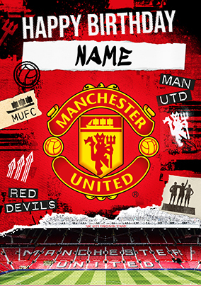 Man United Football Birthday Card