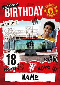 Tap to view Man United Football 18th Birthday Photo Card