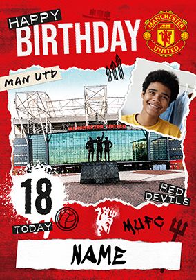 Photo of Man United Football 18th Birthday Photo Card