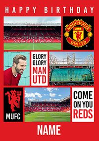 Tap to view Man United Football Birthday Photo Card