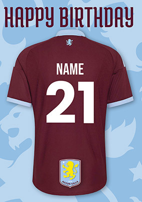 Aston Villa Football Shirt 21st Birthday Card