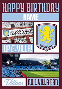 Tap to view Aston Villa Football Club Villans Birthday Card