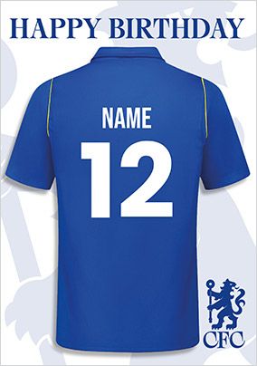 Photo of Chelsea Football Shirt 12th Birthday Card