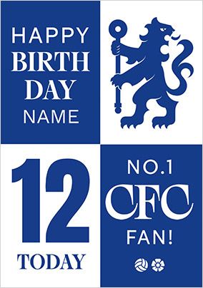 Photo of Chelsea Football Fan 12th Birthday Card