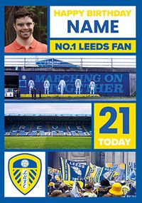 Tap to view Leeds Football Fan Birthday Photo Card