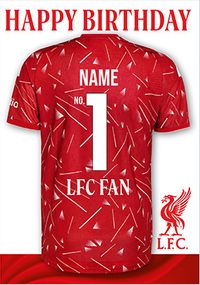 Tap to view Liverpool Football Shirt No.1 Fan Birthday Card