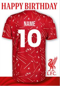 Tap to view Liverpool Football Shirt 10th Birthday Card