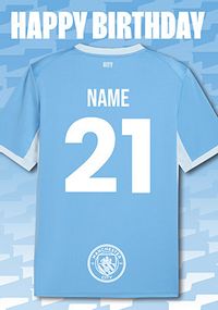 Tap to view Manchester City Football Shirt 21st Birthday Card