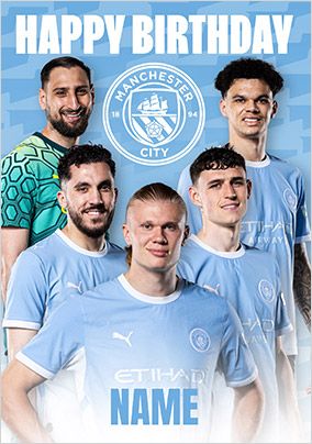 Photo of Manchester City Male Football Players Birthday Card
