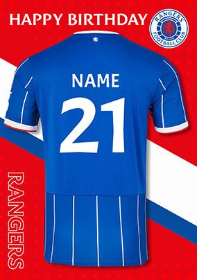 Photo of Rangers Football Shirt 21st Birthday Card