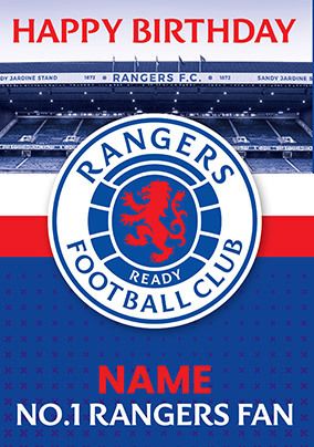 Photo of Rangers No.1 Football Fan Birthday Card