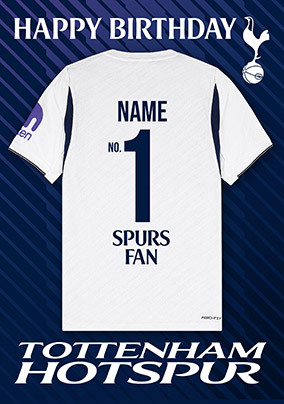 Tottenham Spurs Football Shirt Birthday Card