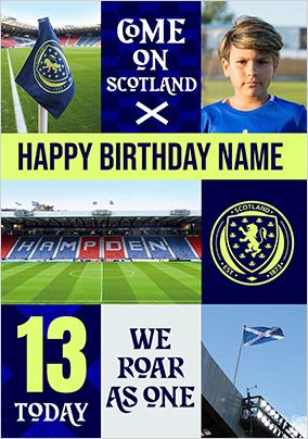 Photo of Scotland Football Fan 13th Birthday Photo Card