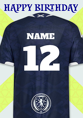 Scotland Football Shirt 12th Birthday Card