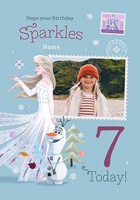 Photo of Frozen 7 Today Birthday Photo Card