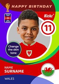 Tap to view Kickz Wales Trading Card Spoof 11th Birthday Photo Card