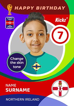 Photo of Kickz Northern Ireland Trading Card Spoof 7th Birthday Photo Card