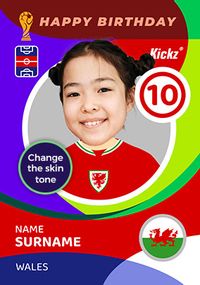 Tap to view Kickz Wales Trading Card Spoof 10th Birthday Photo Card