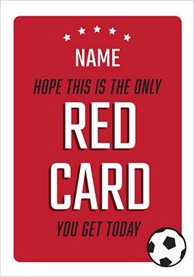 Football Red Card Personalised Birthday Card