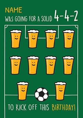 Photo of 4-4-2 Beers Football Birthday Card