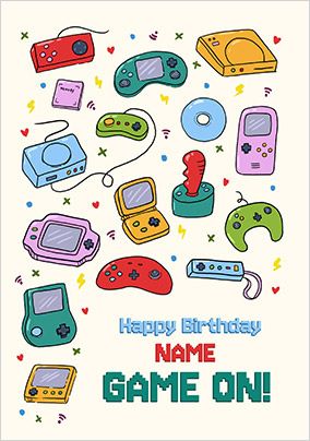Photo of Gaming Consoles Personalised Birthday Card