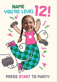 Tap to view Editable Age Gaming Photo Upload Birthday Card For Her