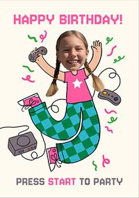 Tap to view Gaming Photo Upload Birthday Card For Her