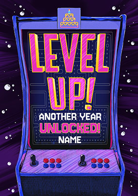 Another Year Unlocked Retro Gaming Birthday Card