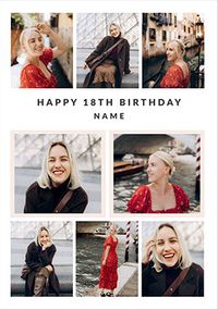 Tap to view Happy 18th Birthday 8 Photo Upload Card