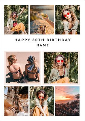 Photo of Happy 30th Birthday 8 Photo Upload Card