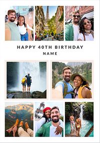 Tap to view 40th Birthday 8 Photo Upload Card