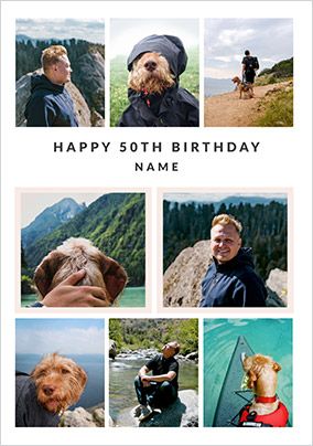 Photo of 50th Birthday 8 Photo Upload Card