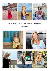 Tap to view Happy 60th Birthday 8 Photo Upload Card