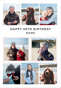 Tap to view 60th Birthday 8 Photo Upload Card
