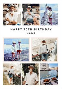 Tap to view 70th Birthday 8 Photo Upload Card