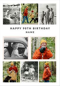 Tap to view 90th Birthday 8 Photo Upload Card