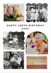 Tap to view 100th Birthday Happy Momento 6 Photo Upload Card